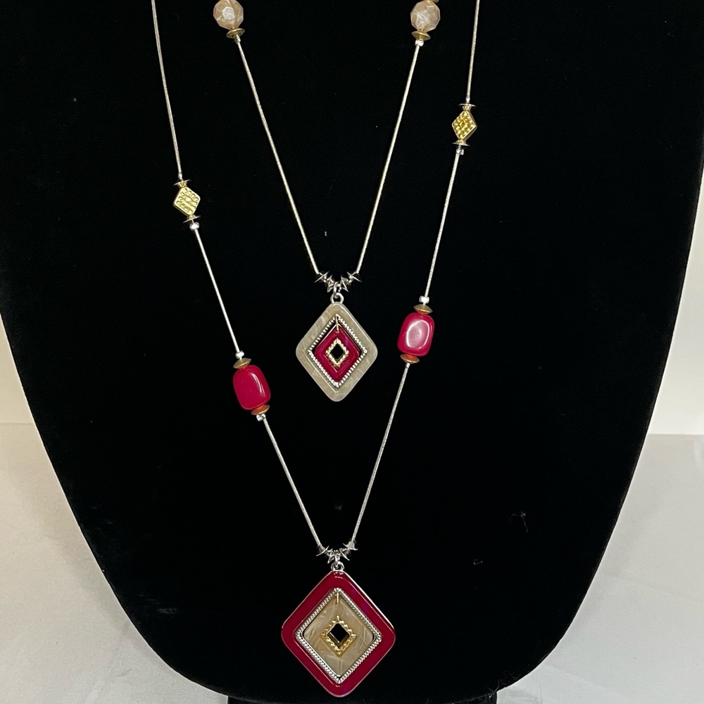 Chico’s Rose-Etched Metal Convertible Necklace
